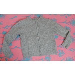 Samsoe samsoe womens large alpaca wool cardigan sweater gray boxy cropped